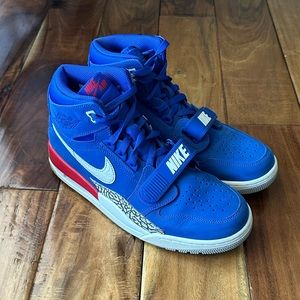 Blue Nike Jordan sneakers